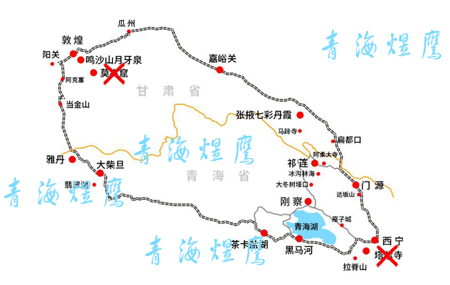 敦煌青海甘肃大环线路线图